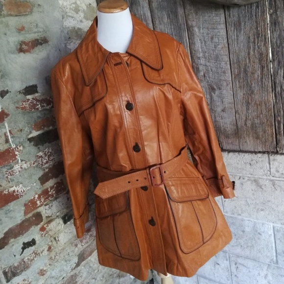 Vintage Leather Coat - Picture 5 of 8